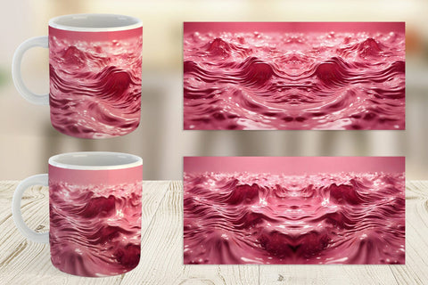 Mug Wrap Pink Wave Liquid Sublimation artnoy 