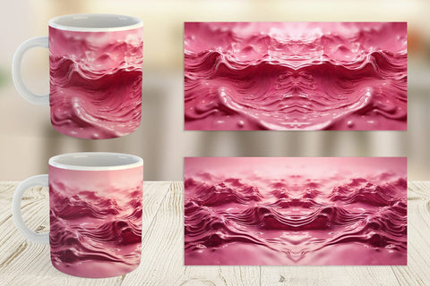 Mug Wrap Pink Wave Liquid Sublimation artnoy 