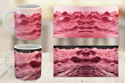 Mug Wrap Pink Wave Liquid Sublimation artnoy 
