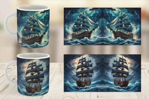 Mug Wrap Pirate Ship Sublimation artnoy 