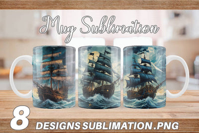 Mug Wrap Pirate Ship Sublimation artnoy 