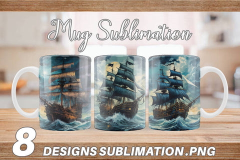 Mug Wrap Pirate Ship Sublimation artnoy 