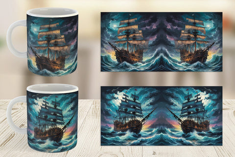 Mug Wrap Pirate Ship Sublimation artnoy 