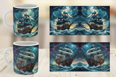 Mug Wrap Pirate Ship Sublimation artnoy 