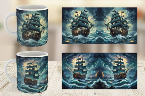 Mug Wrap Pirate Ship Sublimation artnoy 