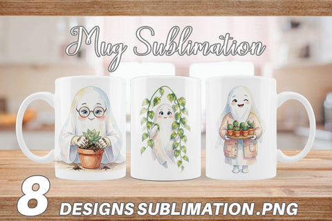 Mug Wrap Plant Mom Ghost Sublimation artnoy 