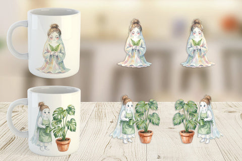 Mug Wrap Plant Mom Ghost Sublimation artnoy 