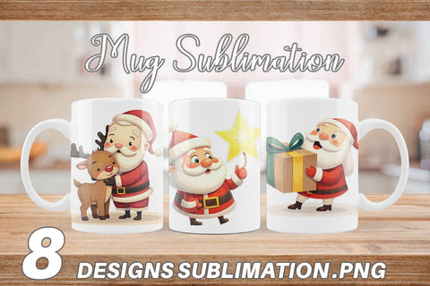 Mug Wrap Playful Christmas Santa Sublimation artnoy 