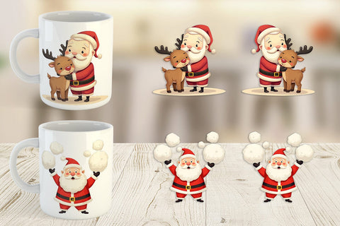 Mug Wrap Playful Christmas Santa Sublimation artnoy 