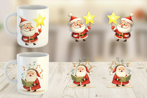 Mug Wrap Playful Christmas Santa Sublimation artnoy 