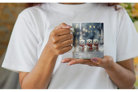 Mug Wrap Polar Bears Christmas Sublimation artnoy 