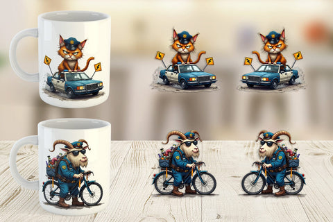 Mug Wrap Police Chaos Critters Sublimation artnoy 