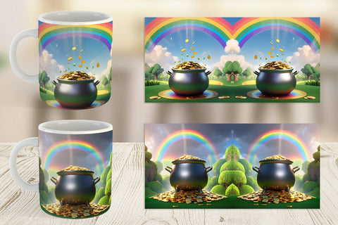 Mug Wrap Pot of Gold Patrick's Day Sublimation artnoy 