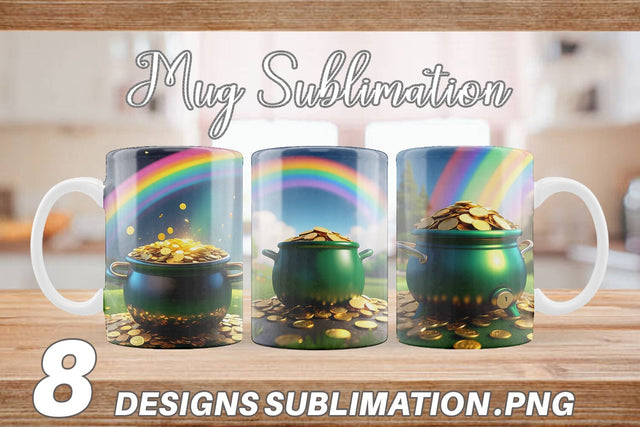 Mug Wrap Pot of Gold Patrick's Day Sublimation artnoy 