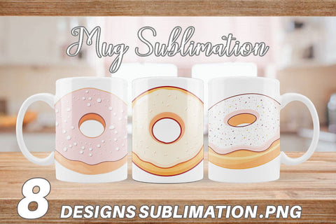 Mug Wrap Powdered Donut Sublimation artnoy 