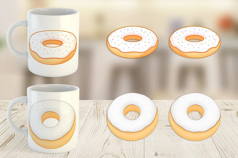 Mug Wrap Powdered Donut Sublimation artnoy 