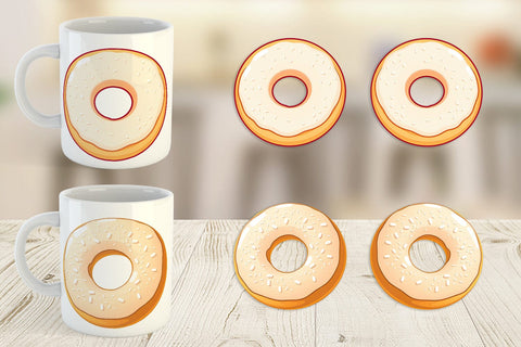 Mug Wrap Powdered Donut Sublimation artnoy 