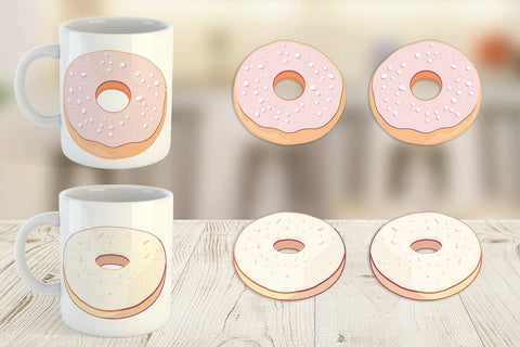 Mug Wrap Powdered Donut Sublimation artnoy 