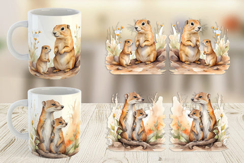 Mug Wrap Prairie Dog Mother Day Sublimation artnoy 