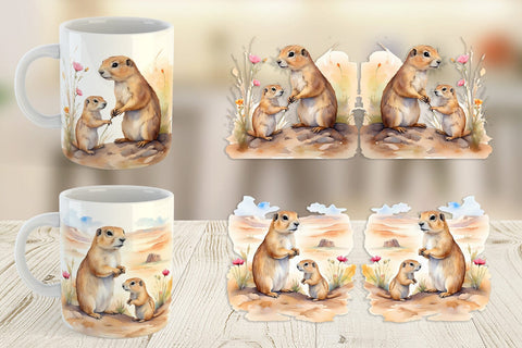Mug Wrap Prairie Dog Mother Day Sublimation artnoy 