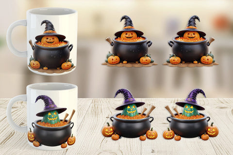 Mug Wrap Pumpkin Cauldron Sublimation artnoy 