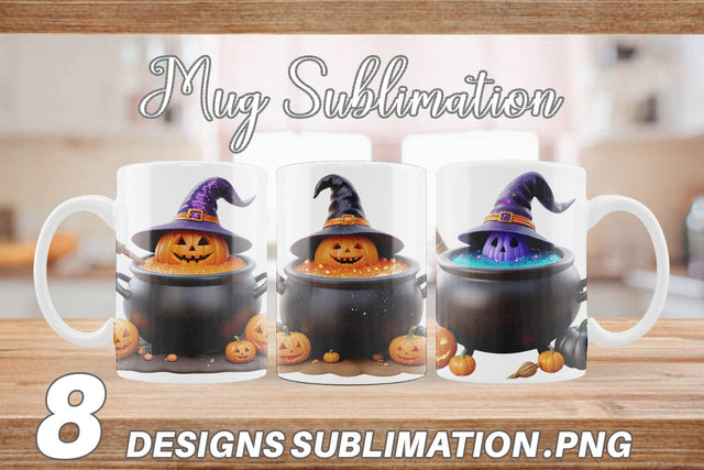 Mug Wrap Pumpkin Cauldron Sublimation artnoy 