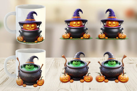 Mug Wrap Pumpkin Cauldron Sublimation artnoy 