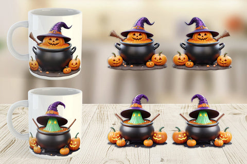 Mug Wrap Pumpkin Cauldron Sublimation artnoy 
