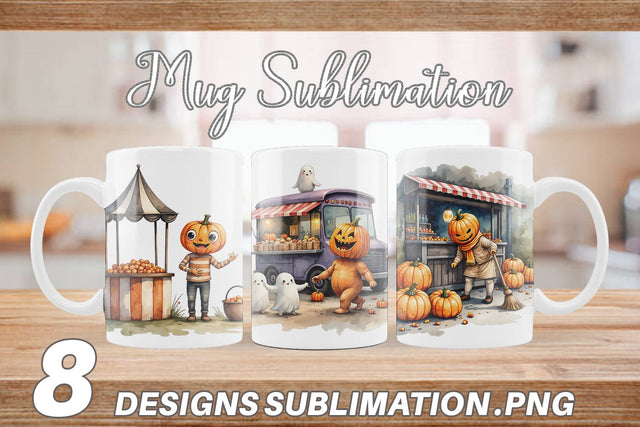 Mug Wrap Pumpkin Market Adventure Sublimation artnoy 
