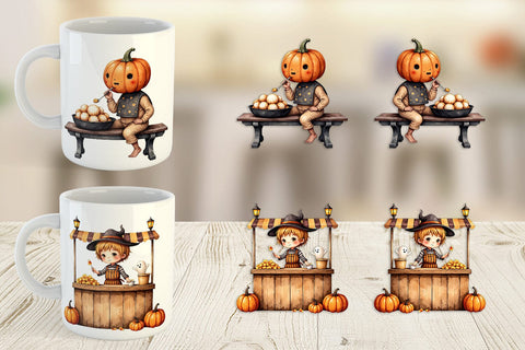 Mug Wrap Pumpkin Market Adventure Sublimation artnoy 