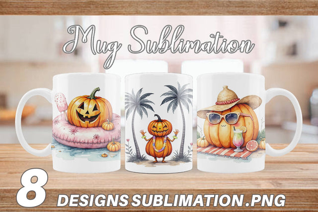 Mug Wrap Pumpkin Patch Summer Sublimation artnoy 