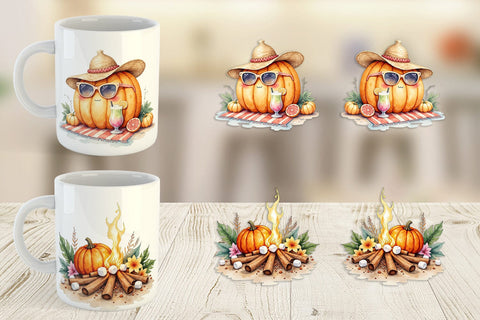 Mug Wrap Pumpkin Patch Summer Sublimation artnoy 