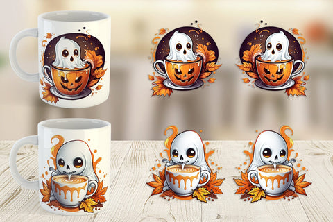 Mug Wrap Pumpkin Spice Ghost Sticker Sublimation artnoy 