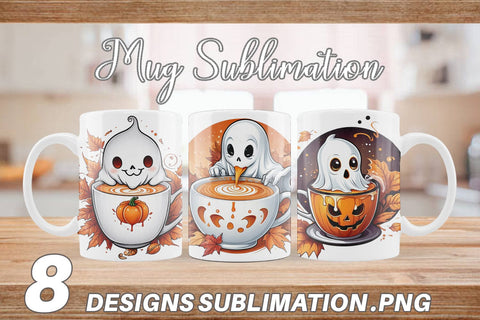 Mug Wrap Pumpkin Spice Ghost Sticker Sublimation artnoy 