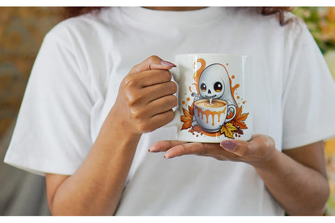 Mug Wrap Pumpkin Spice Ghost Sticker Sublimation artnoy 