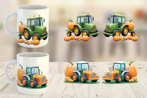 Mug Wrap Pumpkin Tractor Sublimation artnoy 