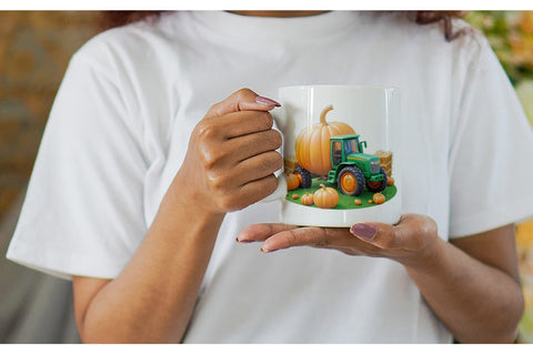 Mug Wrap Pumpkin Tractor Sublimation artnoy 