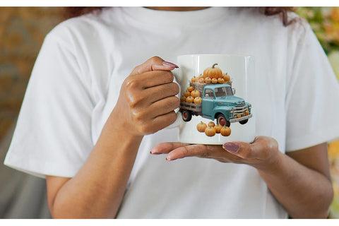Mug Wrap Pumpkin Truck Sublimation artnoy 