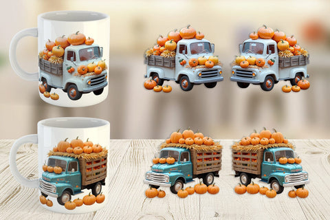 Mug Wrap Pumpkin Truck Sublimation artnoy 