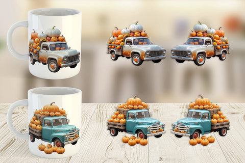 Mug Wrap Pumpkin Truck Sublimation artnoy 