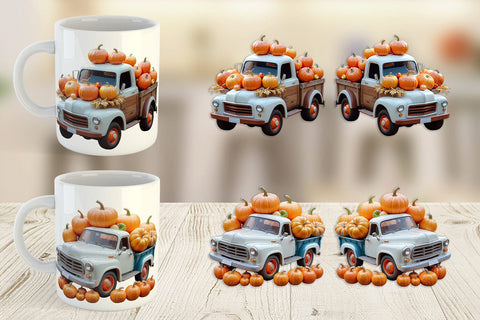Mug Wrap Pumpkin Truck Sublimation artnoy 