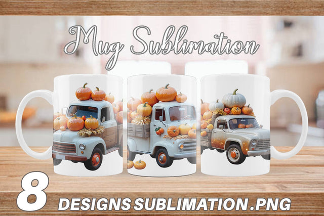 Mug Wrap Pumpkin Truck Sublimation artnoy 