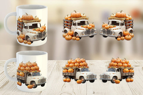 Mug Wrap Pumpkin Truck Sublimation artnoy 