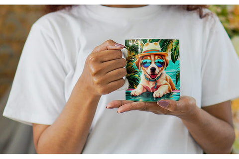 Mug Wrap Puppies in Summer Sublimation artnoy 
