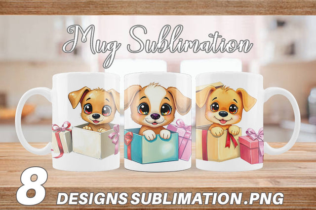 Mug Wrap Puppy Gift Sublimation artnoy 