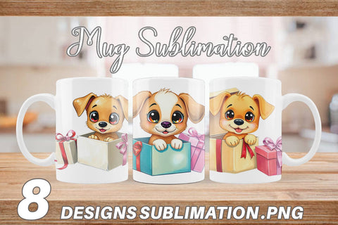 Mug Wrap Puppy Gift Sublimation artnoy 