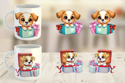 Mug Wrap Puppy Gift Sublimation artnoy 