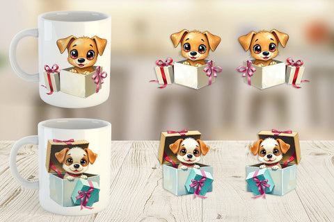 Mug Wrap Puppy Gift Sublimation artnoy 