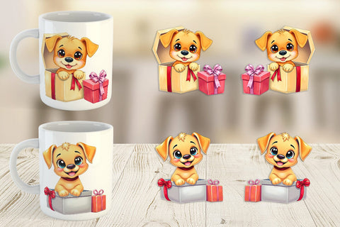 Mug Wrap Puppy Gift Sublimation artnoy 