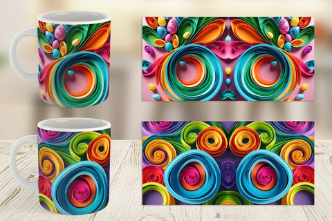Mug Wrap Quilling Paper Colorful Sublimation artnoy 